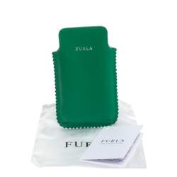 Furla Green Leather Phone Case