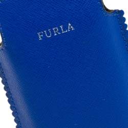 Pre Owned Furla Blue Leather Phone Case