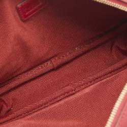 Pre Owned Furla Red Leather Electra L Cosmetic Pouch