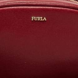 Pre Owned Furla Red Leather Electra L Cosmetic Pouch