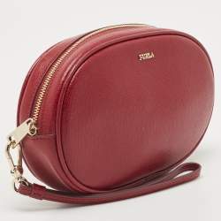 Pre Owned Furla Red Leather Electra L Cosmetic Pouch