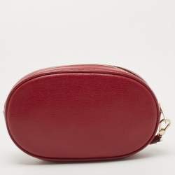 Pre Owned Furla Red Leather Electra L Cosmetic Pouch