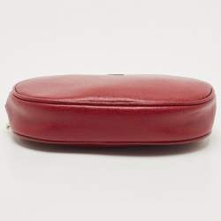 Pre Owned Furla Red Leather Electra L Cosmetic Pouch