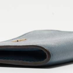 Furla Blue Leather Babylon Zip Around Key Case