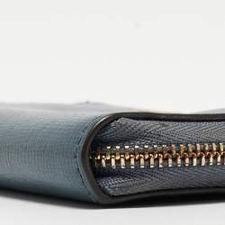 Furla Blue Leather Babylon Zip Around Key Case