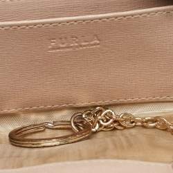 Furla Blue Leather Babylon Zip Around Key Case