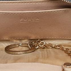 Furla Blue Leather Babylon Zip Around Key Case