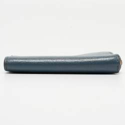 Furla Blue Leather Babylon Zip Around Key Case