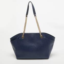 Pre Owned Furla Blue Leather Julia Tote