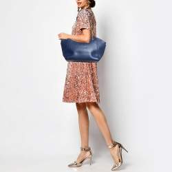 Pre Owned Furla Blue Leather Julia Tote