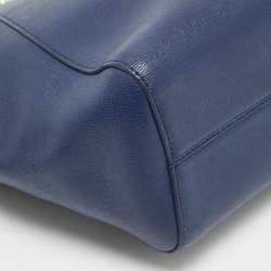 Pre Owned Furla Blue Leather Julia Tote