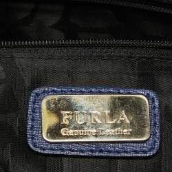 Pre Owned Furla Blue Leather Julia Tote