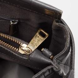 Pre Owned Furla Grey Croc Embossed Leather Lady M Tote