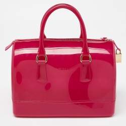 Furla Fuchsia Rubber Candy Satchel