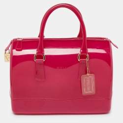 Furla Fuchsia Rubber Candy Satchel