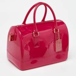Furla Fuchsia Rubber Candy Satchel