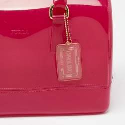 Furla Fuchsia Rubber Candy Satchel
