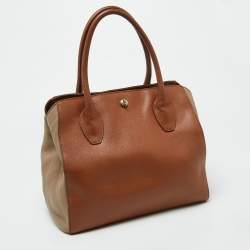 Pre Owned Furla Brown/Beige Leather Tote