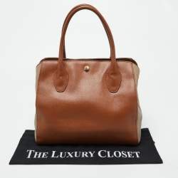 Pre Owned Furla Brown/Beige Leather Tote