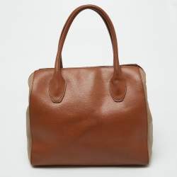 Pre Owned Furla Brown/Beige Leather Tote