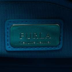 Furla Blue Leather Linda Satchel