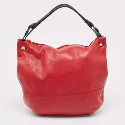 Furla Red/Black Leather Zip Hobo