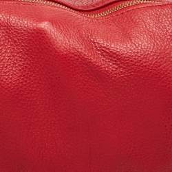 Furla Red/Black Leather Zip Hobo