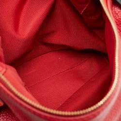 Furla Red/Black Leather Zip Hobo