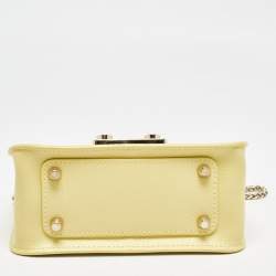 Pre Owned Furla Yellow Leather Mini Metropolis Chain Shoulder Bag