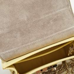 Pre Owned Furla Yellow Leather Mini Metropolis Chain Shoulder Bag