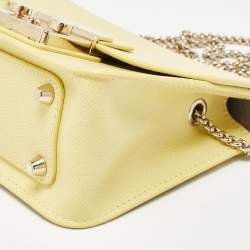 Pre Owned Furla Yellow Leather Mini Metropolis Chain Shoulder Bag