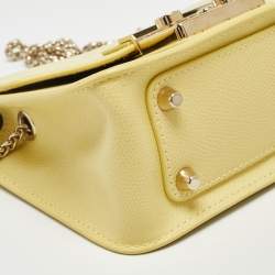 Pre Owned Furla Yellow Leather Mini Metropolis Chain Shoulder Bag