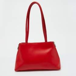 Pre Owned Furla Red Leather Shoulder Bag