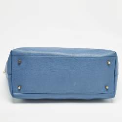 Pre Owned Furla Blue Leather Top Zip Tote