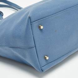 Pre Owned Furla Blue Leather Top Zip Tote