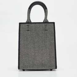 Furla Grey/Black Canvas Mini Opportunity Tote 