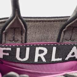 Furla Grey/Black Canvas Mini Opportunity Tote 