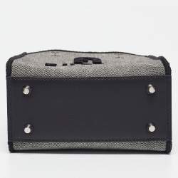 Furla Grey/Black Canvas Mini Opportunity Tote 