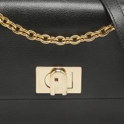 Furla Black Leather 1927 Flap Shoulder Bag