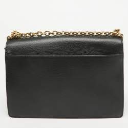 Furla Black Leather 1927 Flap Shoulder Bag