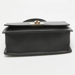 Furla Black Leather 1927 Flap Shoulder Bag
