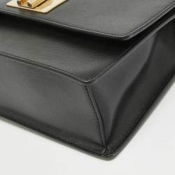 Furla Black Leather 1927 Flap Shoulder Bag