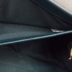 Pre Owned Furla Green Leather Mini Metropolis Chain Crossbody Bag