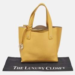 Furla Yellow Leather Divide It Tote