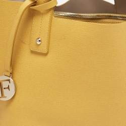 Furla Yellow Leather Divide It Tote