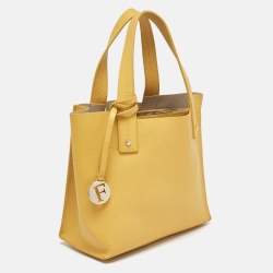 Furla Yellow Leather Divide It Tote