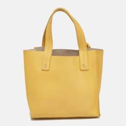 Furla Yellow Leather Divide It Tote