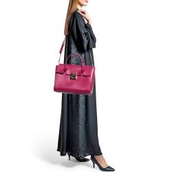 Furla Fuchsia Leather Metropolis Tote