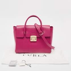 Furla Fuchsia Leather Metropolis Tote