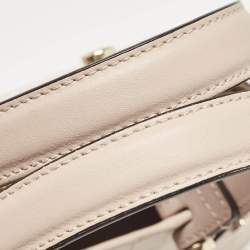 Pre Owned Furla Light Pink Croc Embossed Leather Lady M Tote